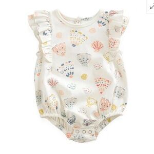 Pehr Seashells Organic Cotton Bubble Romper